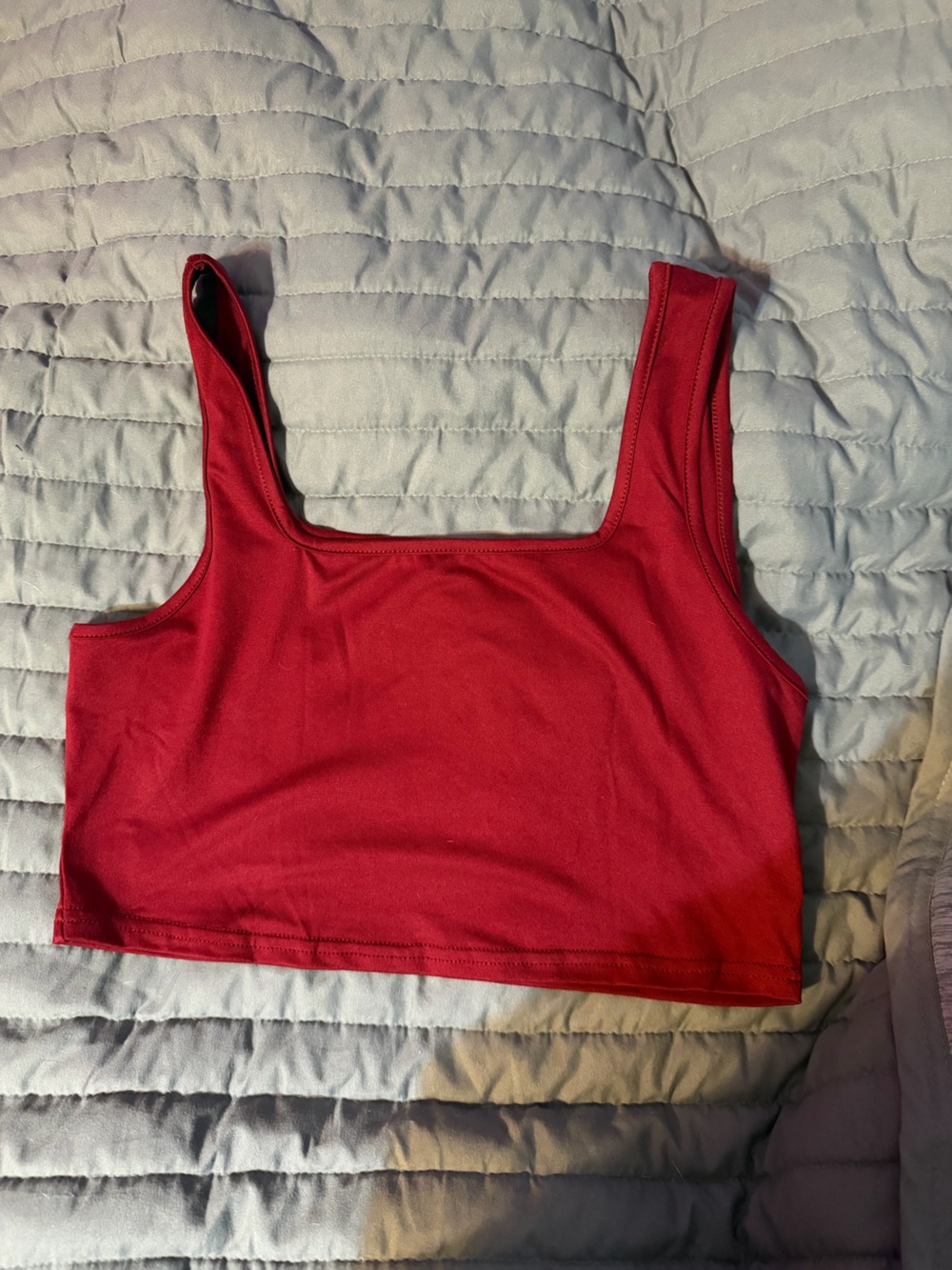 Simple Red Crop Tank Top - Picture 2 of 2